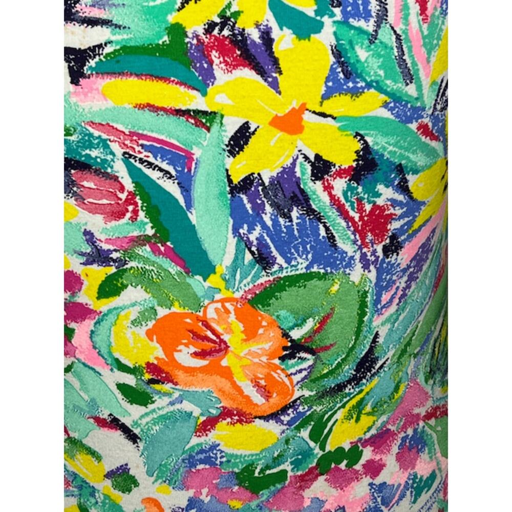one piece swimsuit floral high cut green yellow orange bright - Picture 2 of 10